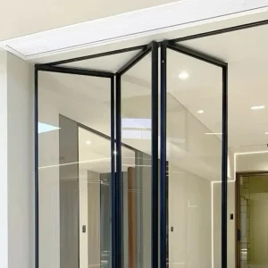 Minimalist Aluminium Broken Bridge Screen Accordion Bi-fold Exterior Door Window