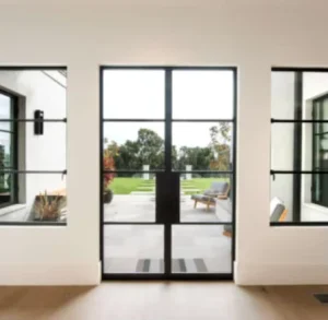 Minimalist Aluminum Alloy Swing Door Water-Resistant for Bathrooms, Living Rooms, Bedrooms, Villas