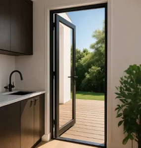 Minimalist Aluminum Alloy Swing Doors Water Resistant Bathrooms Kitchens Living Rooms Bedrooms Apartments Villas Total