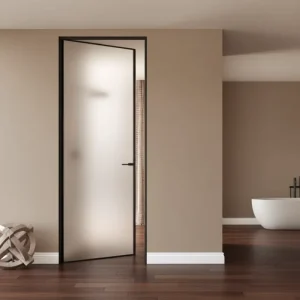 Minimalist Aluminum Alloy Swing Doors for Bathrooms, Living Rooms, Apartments, Kitchens, Villas, or Hotels