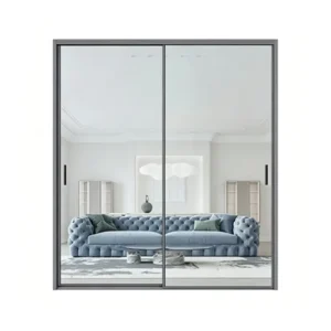 Minimalist Aluminum Sliding Door with Thermal Break, Double Glass, Waterproof, for Villa Entrance