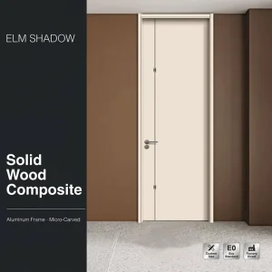 Minimalist Aluminum-Wood Non-Painted Soundproof Interior Door for Bedroom and Hotel Room