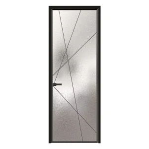 Minimalist Art Silk Glass Swing Door Aluminum Alloy Sliding Kitchen Living Room Bedroom Partition Soundproof Interior Door