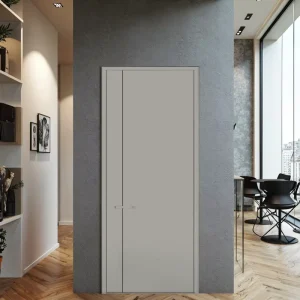 Minimalist Carved MDF PVC Single Main Door for Bedroom, Corridor, Apartment, Hotel, or Hall