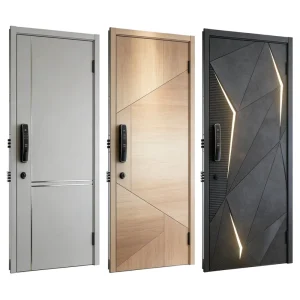 Minimalist Cast Aluminum Exterior Security Door with Anti-Theft Aesthetic Design for Modern Residences