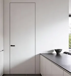Minimalist Custom Frameless Invisible Wooden Interior Door for Apartment or Hotel