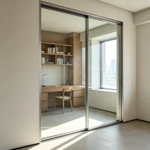 Minimalist Design Aluminum Alloy Sliding Partition Door Full-View Lighting Interior Living Balcony Living-Dining Areas