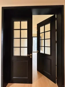 Minimalist Double-Leaf Wooden Interior Swing Door
