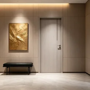 Minimalist Finished Wooden Garage, Closet, Kitchen, and Patio Doors for Residential and Hotel Use