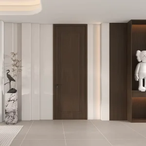 Minimalist Flat-Panel Lacquered MDF Sound-Insulated Door for Scandinavian and Nordic Hospital and Bathroom Interiors