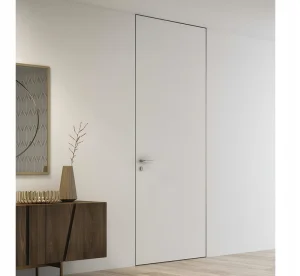 Minimalist French European Solid Wood Interior Doors Hidden Wall Mirror Sound Insulation Customizable Size Bedroom Nylon