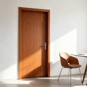 Minimalist French WPC Swing Door with Window and Sound Insulation for Commercial Exteriors and Bedrooms