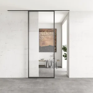 Minimalist Glass Sliding Door with Invisible Track for Commercial and Interior Use