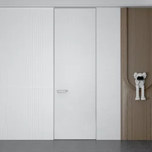 Minimalist Invisible Anti-Theft Bedroom Door Hidden Frame Aluminum Alloy Complete Door Set for Hotel Interior