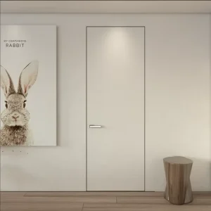 Minimalist Invisible Interior Seamless Hidden Wood Door for Apartment Building