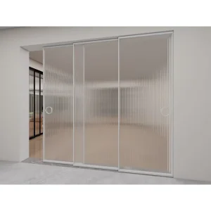 Minimalist Multi Panel Narrow Frame Trackless Automatic Linkage Balcony Space Saving Telescopic Sliding Doors for Room Office