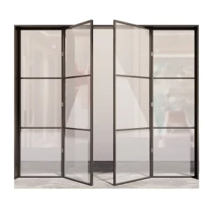 Minimalist Narrow Frame Aluminum Alloy Glass Entrance Door Swing Door