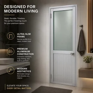 Minimalist Narrow-Frame Aluminum Glass Door Partition