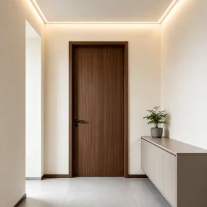 Minimalist Paint-Free Composite Single Swing Interior Door Moisture Proof Scratch Resistant Soundproof Bedroom Study Door
