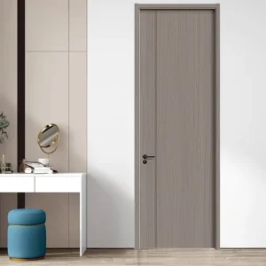 Minimalist Paint-Free Solid Wood Grain Waterproof Easy-Install Interior Door for Homes and Hotels