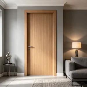 Minimalist Royal Elm Bedroom Door Interior Soundproof Custom Log House Door Exterior Entrance