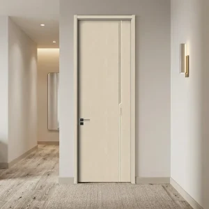 Minimalist Single-Leaf Solid Wood Interior Door for Bedroom, Home, Villa, or Apartment
