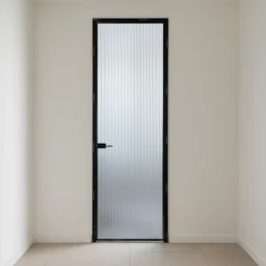 Minimalist Slim Aluminum Alloy Bathroom Swing Door with Privacy Design for Modern Toilet, Hotel, Apartment, or Villa