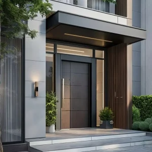 Minimalist Steel Anti-Theft Security Entry Door, Side-Opening Swing, Waterproof, for Commercial or Residential Use