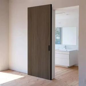 Minimalist Trackless Solid Wood Composite Barn Sliding Door for Bedroom and Living Room