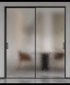 Minimalist Ultra Narrow Frame Tempered Glass Sliding Door Indoor Room Partition Decorative Aluminum Alloy Sliding