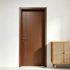 Minimalist Water-Resistant Soundproof Paint-Free Wooden Interior Door for Apartment and School