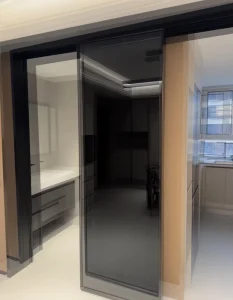Minimalist Windproof Glass Sliding Door for Kitchen Living Room Villa Hotel Interior