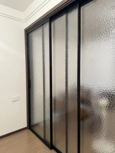 Minimalist Windproof Glass Sliding Door for Living Room, Kitchen, Hotel, or Villa Interior