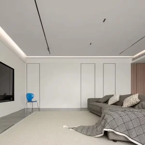 Minimalist Wood-Panel Invisible Bedroom Door