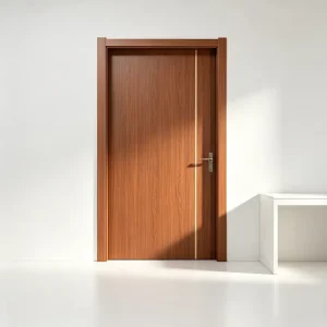Minimalist Wooden Composite Interior Double Door with Carbon Crystal PVC Panel, Paint-Free Finish