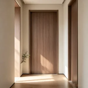 Minimalist Wooden Swing Interior Door, Water-Resistant Board, Soundproof