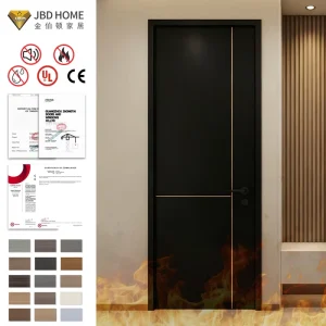 Minimalist for CE Fire Rated EI60 Interior Wooden Fireproof Door for Apartment and Villa Modern Home Decor Luxury Quality Sale