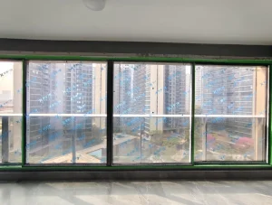 Model 140 Aluminum Alloy Floor-to-Ceiling Sliding Glass Window Windproof Minimalist Style