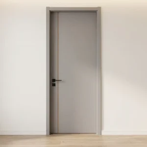 Modern 30 x 80 Wooden Interior Door with White Paint and Aluminium Entrance