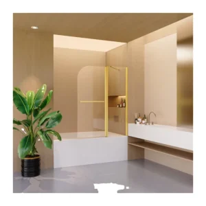 Modern 43*58in Frameless Folding Sliding Swing Thick Tempered Glass+Metal Door Diamond Type Eco Friendly 1 Year Shower Doors