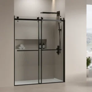 Modern 8mm Tempered Glass Double Sliding Shower Door with 304 Stainless Steel Frame