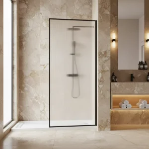 Modern 8mm Tempered Glass Framed Fixed Shower Partition Screen Door for Bathroom Hotel Apartment