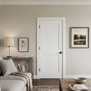 Modern 96 Inch Wood Single White Primed Solid Core Waterproof Finished Interior Shaker Door