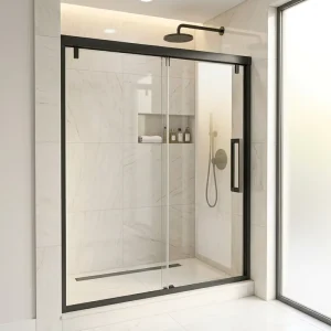 Modern Aluminium Frame Complete Shower Cabin with Toilet Walk-In Shower Prefab Bathroom Unit Sliding Doors 8mm Glass