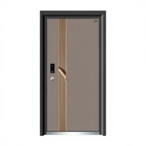 Modern Aluminum Alloy Anti-Theft Smart-Lock Front Entry Swing Door for Apartment or Villa