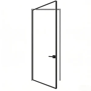 Modern Aluminum Alloy Bathroom Interior Toilet Door Manual Swing Door with Waterproof Finish for Household Villa Hotel Use