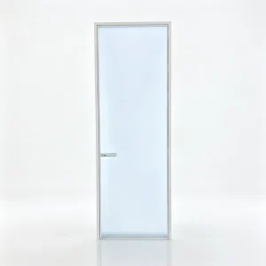 Modern Aluminum Alloy Bathroom Swing Door, Frosted Glass Waterproof Partition Door for Home and Hotel