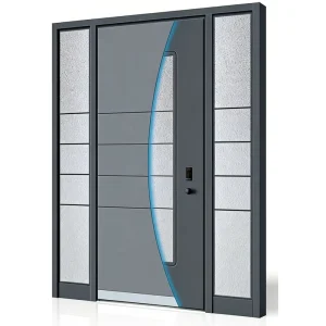 Modern Aluminum Alloy Casement Entry Door with Thermal Insulation Single Swing for Hotel Hospital