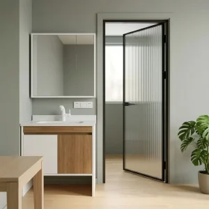 Modern Aluminum Alloy Double-Glazed Swing Casement Door with Fiberglass Screen Netting