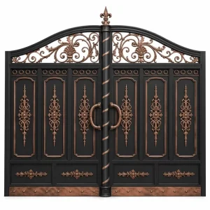 Modern Aluminum Alloy Electric Swing Entry Gate for Courtyard, Garden, or Villa, Customized Color and Size